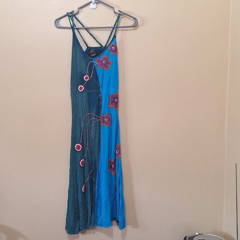 Rising International Bicolour Embroidered Dress